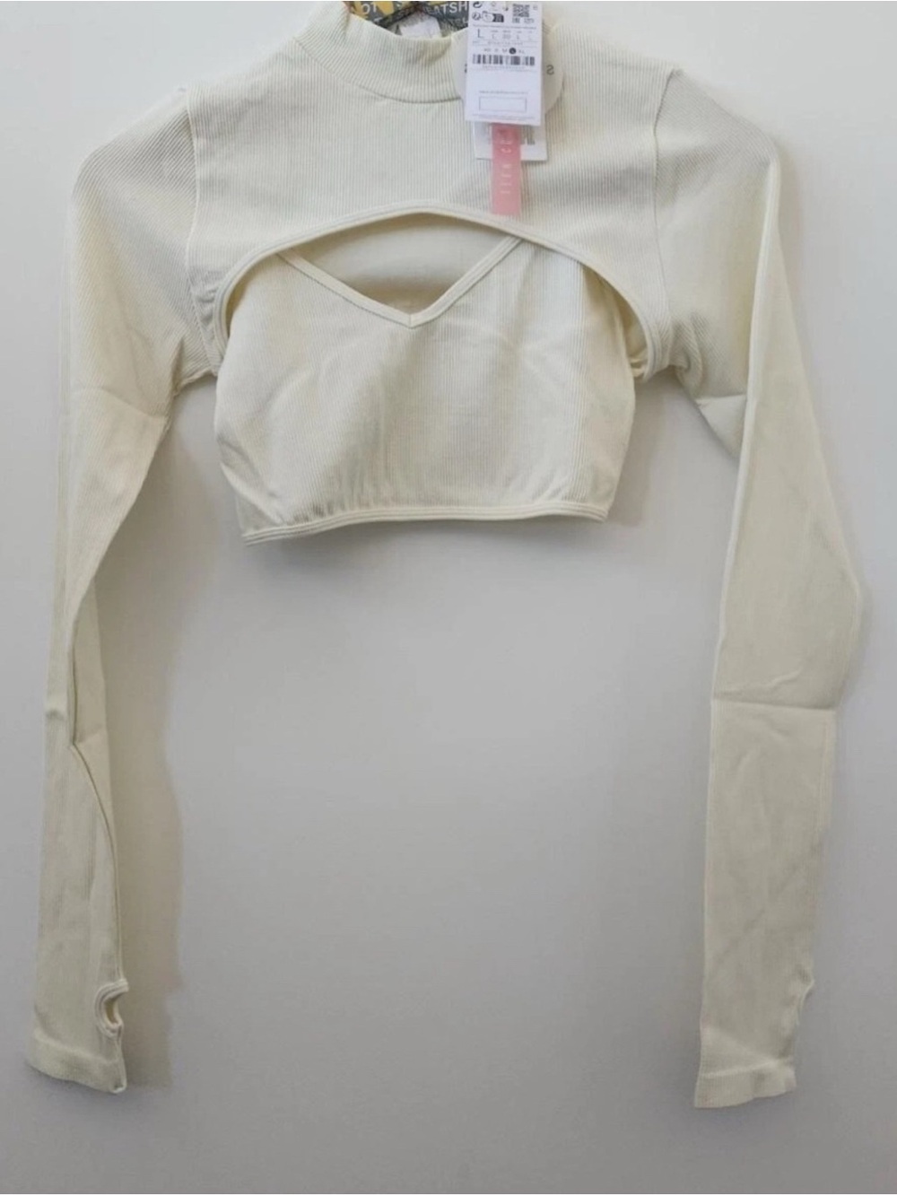 Ribbed Long-Sleeve Crop Top Set